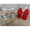 Image 2 : Vintage Salt and Pepper Shakers, Brass Cat in a Shoe, Ceramic