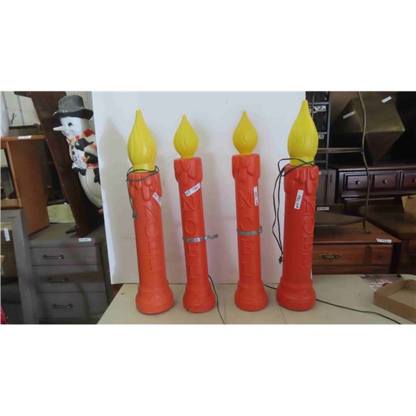 4 Candle Noel Blow Molds 32'' Tall 