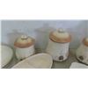 Image 2 : Ceramics: 4pce Mushroom Canister Set, Earnie Cookie Jar, Plates