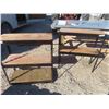 Image 1 : 2 Metal Framed Wood Shelves 37'' H x 34'' L x 14'' D 