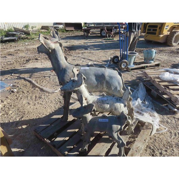 3 Deer Concrete Molds Biggest is 45'' x 49'' 