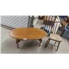 Image 1 : Oak Coffee Table 16'' x 46'' x 26'' , Primitive Wood Kitchen Chair 
