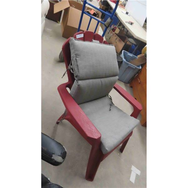 Plastic Yard Chair with Cushion