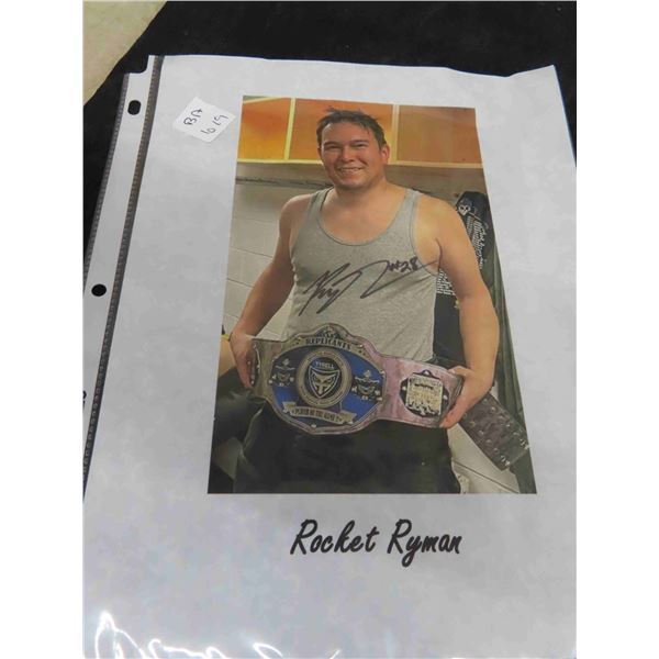 Signed Photo of Wrestler Rocket Ryman 
