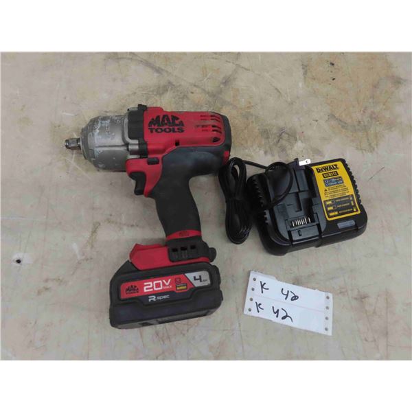 Mac 20V 1/2'' Impact with a Compatible Dewalt Charged Up DCB112