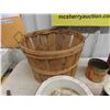 Image 2 : Bushel Basket, 2 First Aid Travel Kits, Cigarette Tins, Enamel Pot 