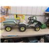 Image 1 : John Deere Plastic Pedal Tractor with Wagon and Front End Loader 