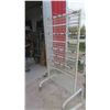 Image 8 : 2 Rolling Store Display Metal with Double Sided Racks and Hooks 