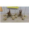 Image 7 : Vintage Light Fixtures : (2) 5 Light Hanging Chandeliers , (7) Wall 
