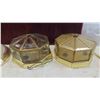 Image 2 : Light Fixtures : (3) Ceiling Mounts, 9 Glass Shades, 1 Fabric Lamp Shade 