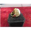 Image 2 : 14k Yellow Gold Ladies Oval Wavy Patterned Cluster Dinner Ring with Prong Set