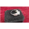 Image 2 : Sterling Silver and Cubic Zirconia Ring Size 8 Total Weight 4.5 Grams 