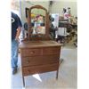 Image 1 : Vintage Dresser with 4 Drawers, Mirror and Wheels 32'' x 18'' x 34