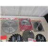 Image 2 : 12 New Circular Saw Blades 8''  7 1/4''  7'' , 3 Shape Cutter Bits 