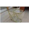 Image 2 : Brass and Glass Tea Wagon 25'' x 26'' x 15'' Plus Handle 