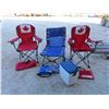 Image 1 : 3 Fold Up Lawn Chairs , Cooler 