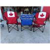 Image 2 : 3 Fold Up Lawn Chairs , Cooler 