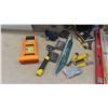 Image 2 : Carpentry Tools: Level, Scrapers, Stapler, New Pull Saw, Plus 