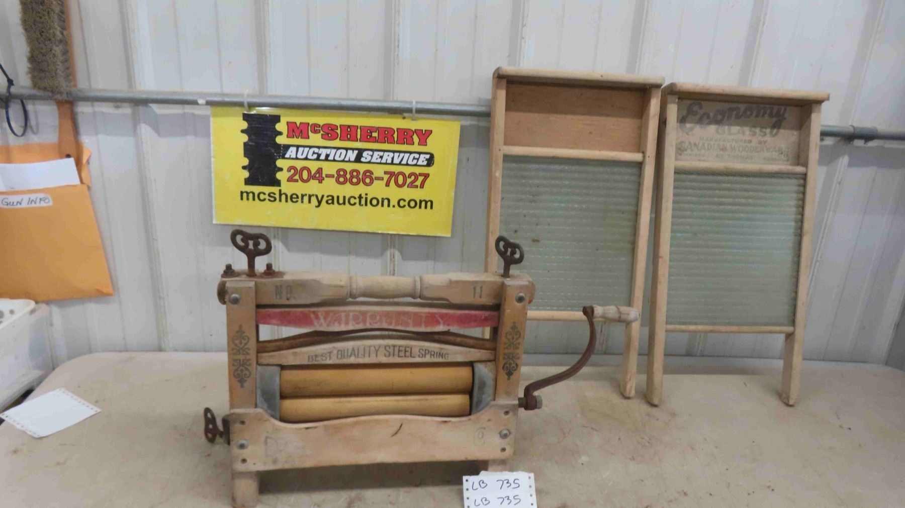 Washboard Ringer Wringer, 2 Washboards - McSherry Auction Service Ltd.