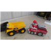 Image 2 : Plastic Toys: Fire Truck Sprays Water, Jet, Semi , Plus