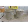 Image 1 : 2 Medalta Crocks 5 Gallon & 3 Gallon - 3 Gallon Has Lid 