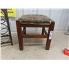 Image 2 : Oak Ottoman, Wrought Iron Wine Bottle Rack 