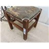 Image 3 : Oak Ottoman, Wrought Iron Wine Bottle Rack 