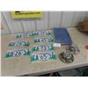Image 1 : 7 Semi Manitoba License Plates, Tarp, Chevy Hub Cover 