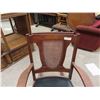 Image 2 : Cane Back Leather Seat Rocking Chair 
