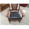 Image 3 : Cane Back Leather Seat Rocking Chair 