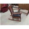 Image 5 : Cane Back Leather Seat Rocking Chair 