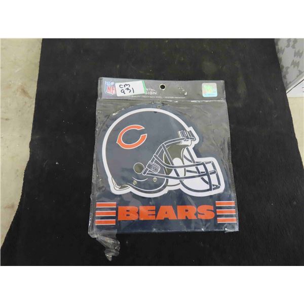 Chicago Bears Metal Helmet Sign 