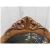 Image 2 : Antique Oak Bevelled Glass Wall or Vanity Mirror 30'' x 18'' Excellent