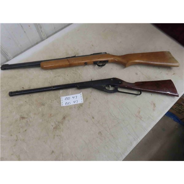 2 Vintage BB Guns (1) Daisy No. 102 Model 36 (1) Heavy Duty Wood Stock