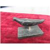 Image 2 : Vintage Inuit Soapstone Artic Bird on Pedestal One Wing Extended