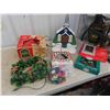 Image 1 : Vintage Christmas Treetop Ornaments , Light Up Wreath, 3 Bell 