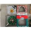Image 2 : Vintage Christmas Treetop Ornaments , Light Up Wreath, 3 Bell 