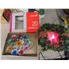Image 3 : Vintage Christmas Treetop Ornaments , Light Up Wreath, 3 Bell 