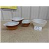 Image 1 : (3) Pyrex Cinderella Nesting Bowls , Milk Glass Fireking Mixing 