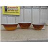 Image 2 : (3) Pyrex Cinderella Nesting Bowls , Milk Glass Fireking Mixing 