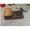 Image 2 : Vintage Plastic Ashtray Picking Bird 10'' x 5'' x 6'' , Ceramic Enclosed