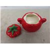 Image 2 : Tomato Sugar Bowl , Apple Honey Holder, Chalkware Kitten 