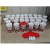 Image 1 : 30 Plastic Drink Cups with 10 Lids Advertising Coca Cola , Has