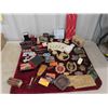 Image 1 : Assorted Vintage Neat Items: Glass Paper Weights, Brass Horse Door