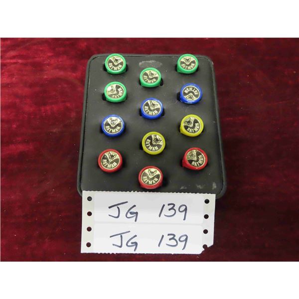 12 Vintage Plastic Batman Rings (Vending Machine Prizes) in a Vinyl 