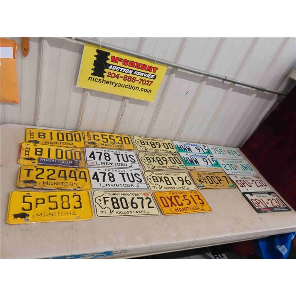 19 License Plates: Manitoba, Yukon, Saskatchewan, New 