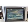 Image 1 : 1974 Hawaii Sands Painting on Canvas 37'' x 27'' 