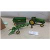 Image 2 : Diecast John Deere Tractor 8'' , Plow 13'' , Trailer 11'' 