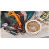 Image 3 : Electric Cords, Power Bar, Light Fixture, Cordless Drill Untested,  