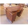 Image 2 : Burel Walnut Glass Desk 29'' x 45'' x 20'' with Top Glass Protection - Gorgeous 